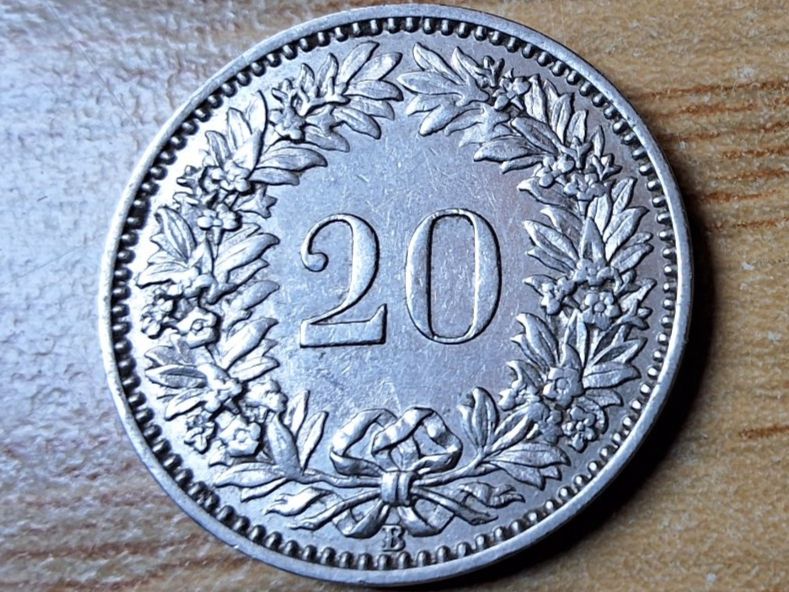 Toutes les monnaies: 20 Rappen 1921 - fast vorzüglich! – D'occasion à Münchenstein par purbach1 3