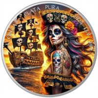 1Unze Silber Mexico Dia de los Muertos Pirate 2024 Color