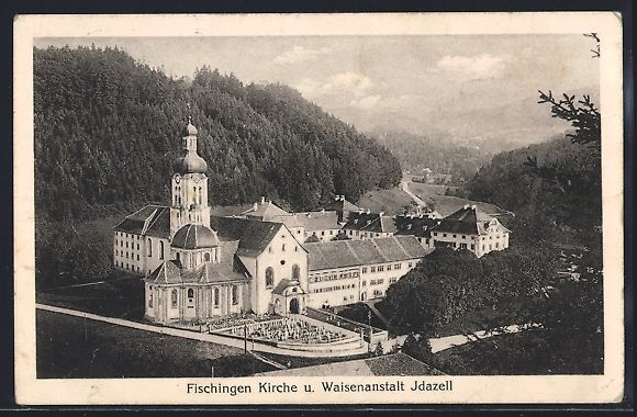 Cartoline postali: Fischingen, Kirche und Waisenanstalt Ida – Usato da Berlin venduto da bartko-reher