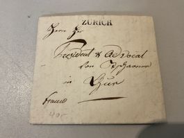 1827 Franco Faltbrief mit Inhalt Stabstempel Zürich - Chur