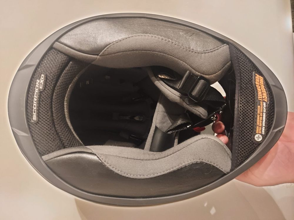 Casques & visières: Marmormustert Scorpion Exo Helm, Grösse M (58) – Neuf (Voir description) à Naters par Bolo 7