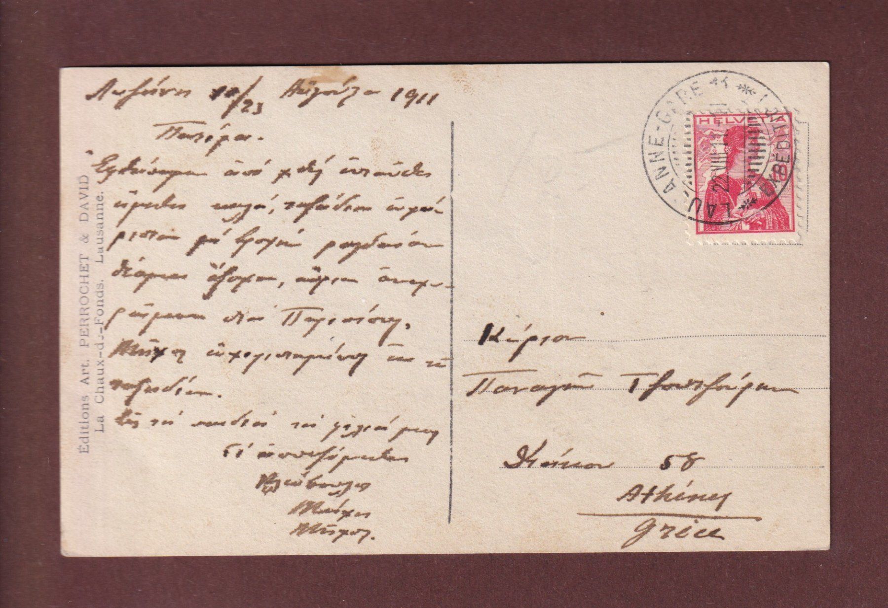 Cartoline postali: LAUSANNE - Place de la Riponne - 1911 – Usato da Pully venduto da nicecards 1