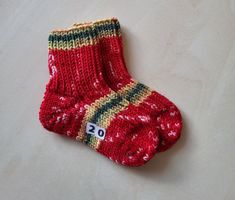 Baby Söckli Größe 56-62 handgestrickt Nr 20 Fußlänge 9,5cm