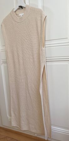 H&M Lange Weste seitlicher Ausschnitt beige/Gilet long beige