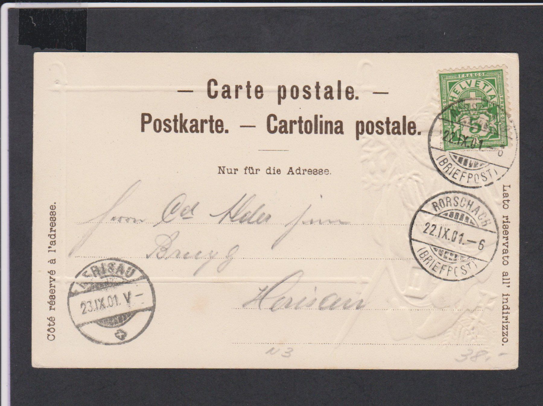 Cartoline postali: Rorschach  SG   :   alte Ansichtskarte von 1901 – Usato da Vitznau venduto da Ropaku 2