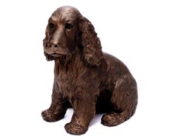Hundefigur Kunst Skulptur Figur Hund Bronze Tierfigur Hündin