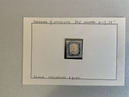 Briefmarke Sardinien IV 20c azzurro gestempelt alt
