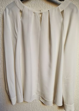 Damen elegante Langarm-Bluse, elfenbein farbig,Gr 42, 