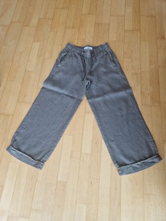 StreetOne: Braune Leinenhose 7/8, Gr. 32