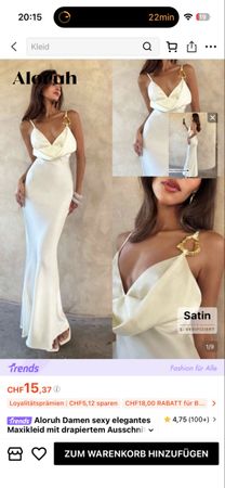 Aloruh Damen Maxikleid Satin 1x getragen gr S
