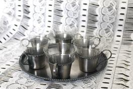 13-teilige Teeservice, ev. Zinn