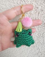 Amigurumi Schlüsselanhänger häckeln Frosch  Kawai