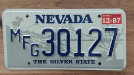 Orig. US-Fz-Nummernschild von 1987, Bundesstaat Nevada