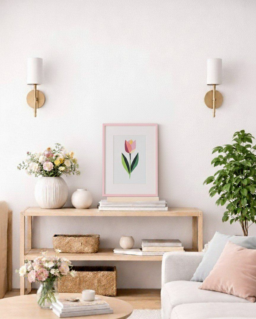 Dipinti: Original Hand Painted Abstract Tulip Painting, Easter Gift – Nuovo e nell'imballaggio originale da Winterthur venduto da LaVieColor 1