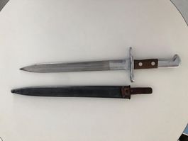 Schweizer Bajonett 1918 mit Scheide, Top Zustand!
