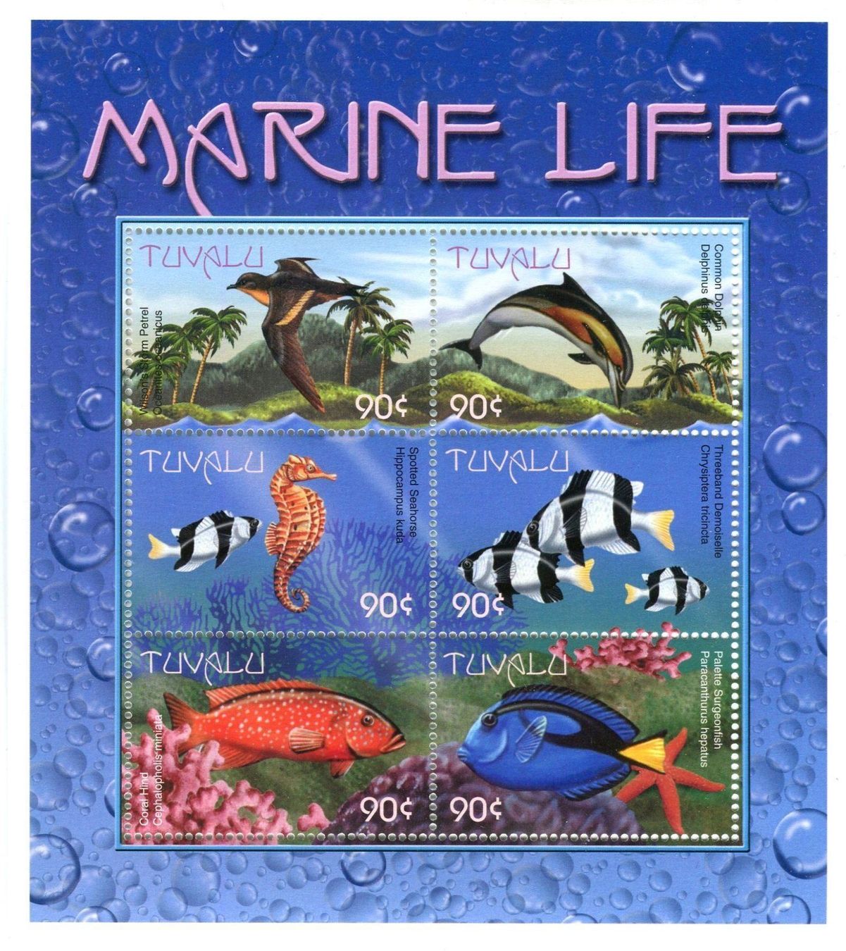 Alle Briefmarken: Block "Seepferdchen, Fische". Tuvalu. – Neu und originalverpackt aus Basel von Butsch5