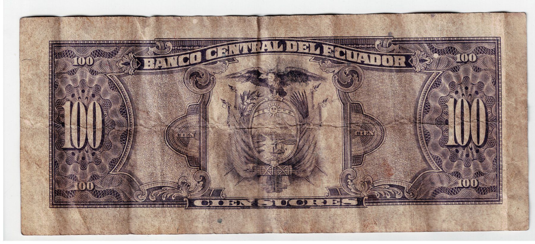 Banconote: Ecuador 100 Sucres 1992 Banknote Geldschein – Usato da Tenniken venduto da mik_6mxg 3