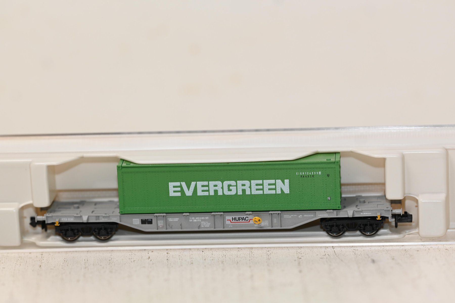 Fleischmann Trains électriques: Hupac Evergreen Containertragwagen Fleischmann Spur N – D'occasion à Laupen ZH par Zmoewe