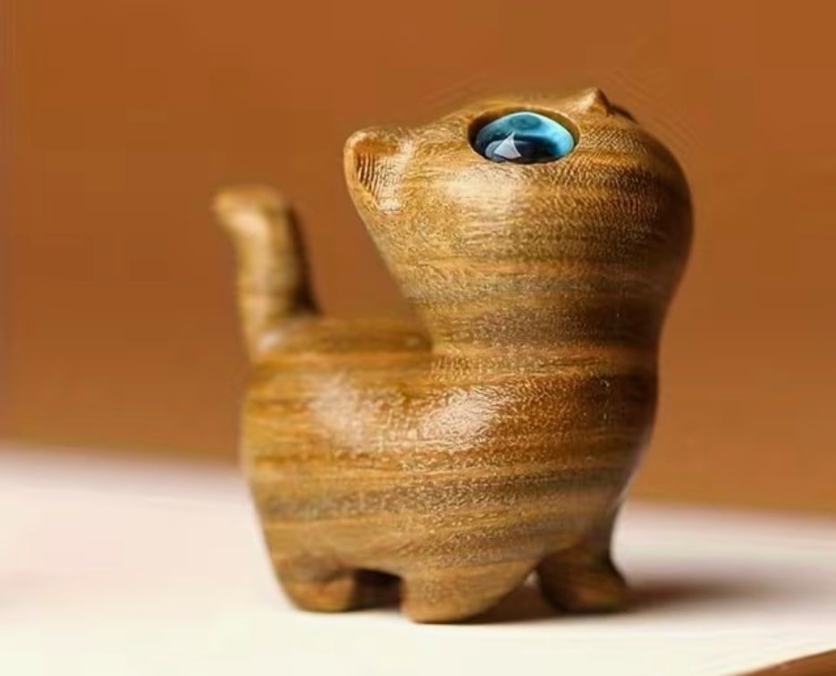 Figuren: Kleines süßes Holz Kätzchen**** – Neu (gemäss Beschreibung) aus Saanen von SoniaMichaela