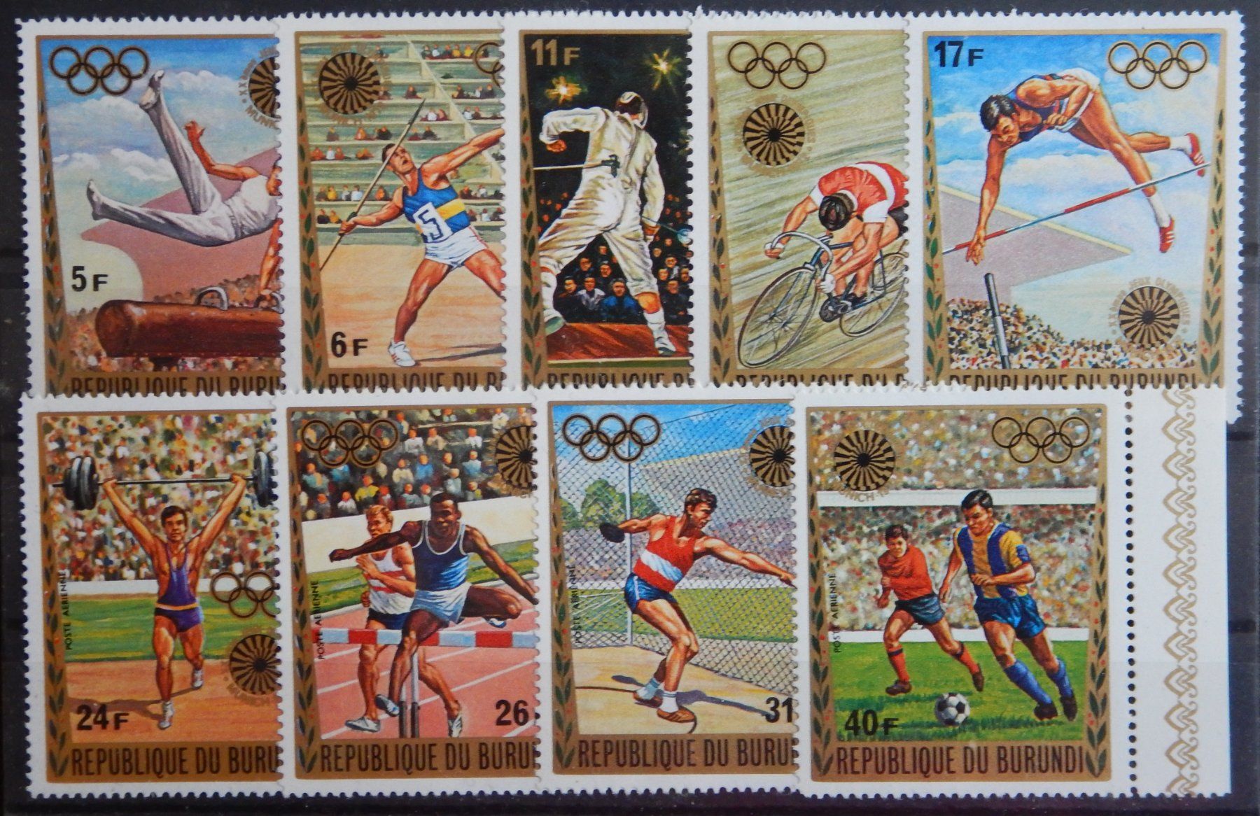 Tutti i francobolli: Burundi Kat. 858-866 ** 1972 – Usato da Zürich venduto da Muehlekauf