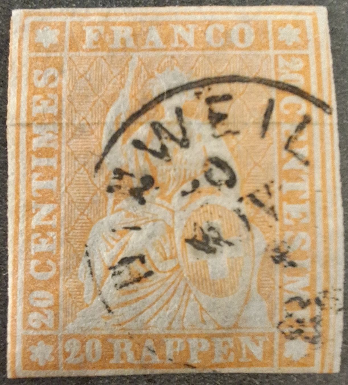 Tutti i francobolli: Strubel 25F Kat. 370.- – Usato da Balgach venduto da SIMEON27