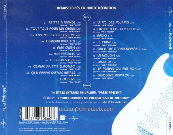 CD: Michel Polnareff - Passé Simple - inc. 5 titres Live at Roxy – Usato da Unterbäch venduto da vuqsa 1