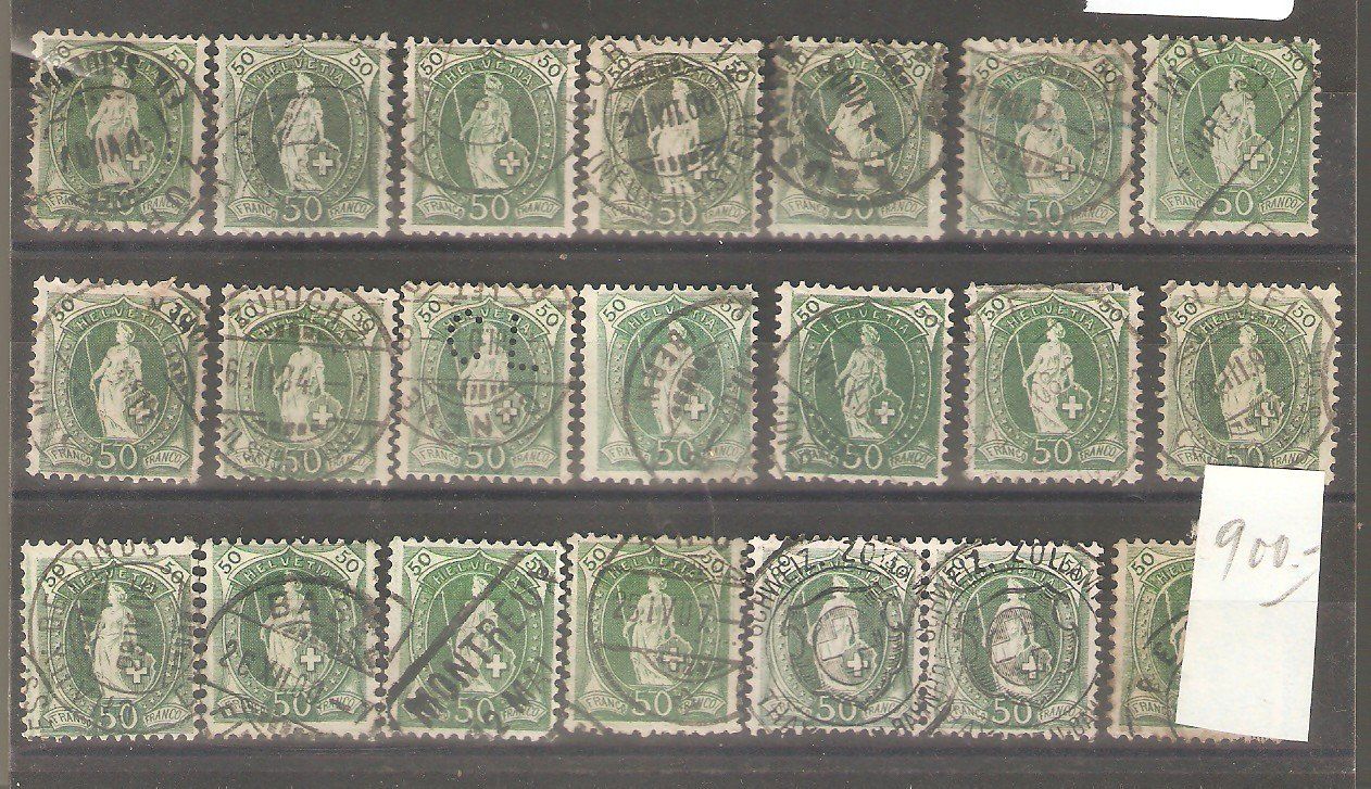 Alle Briefmarken: 21 50 Rp. Stehende Helvetia – Gebraucht aus Lausanne von Whorvath