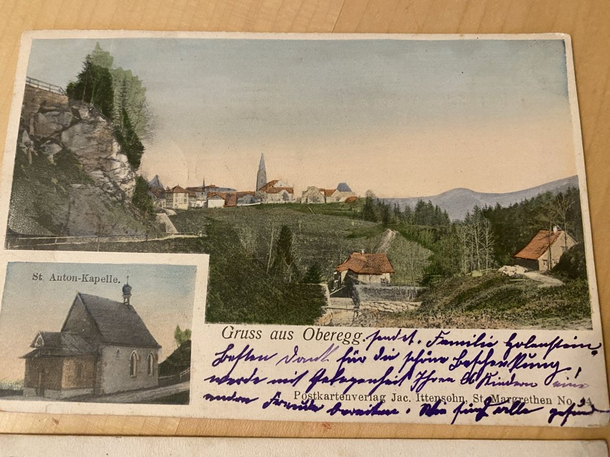 Ansichtskarten: 2 Ak Oberegg St. Anton 1912 1907 – Gebraucht aus Mosnang von Goldwasser 2