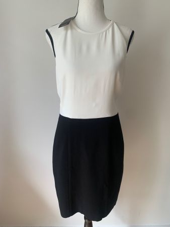 Neu! Mango Etuikleid Gr. M Viskose,Sommerkleid schwarz weiss