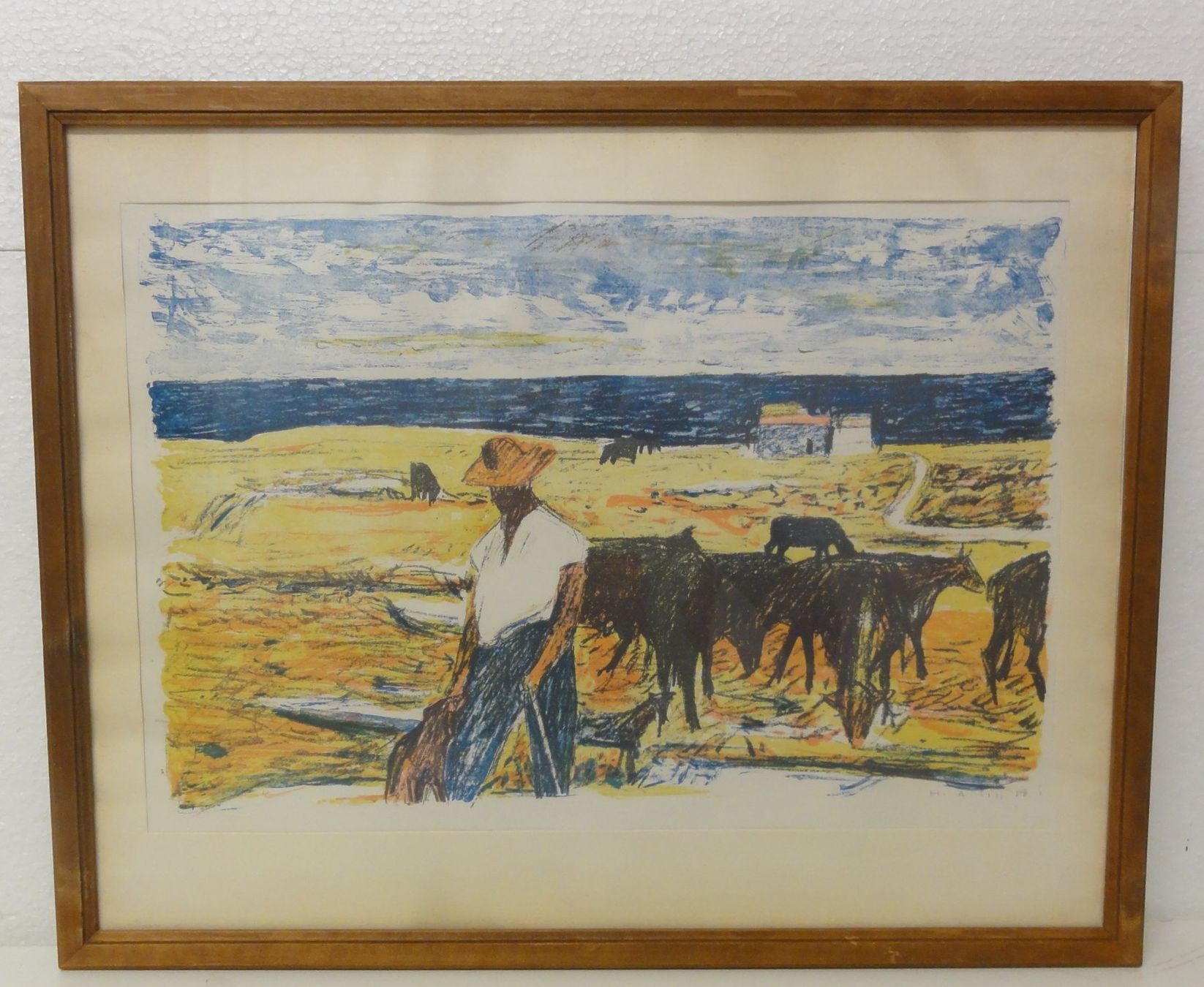 Arts picturaux & lithographies: Lithographie Kuhhirte gerahmt – D'occasion à Illnau par chiara041 1