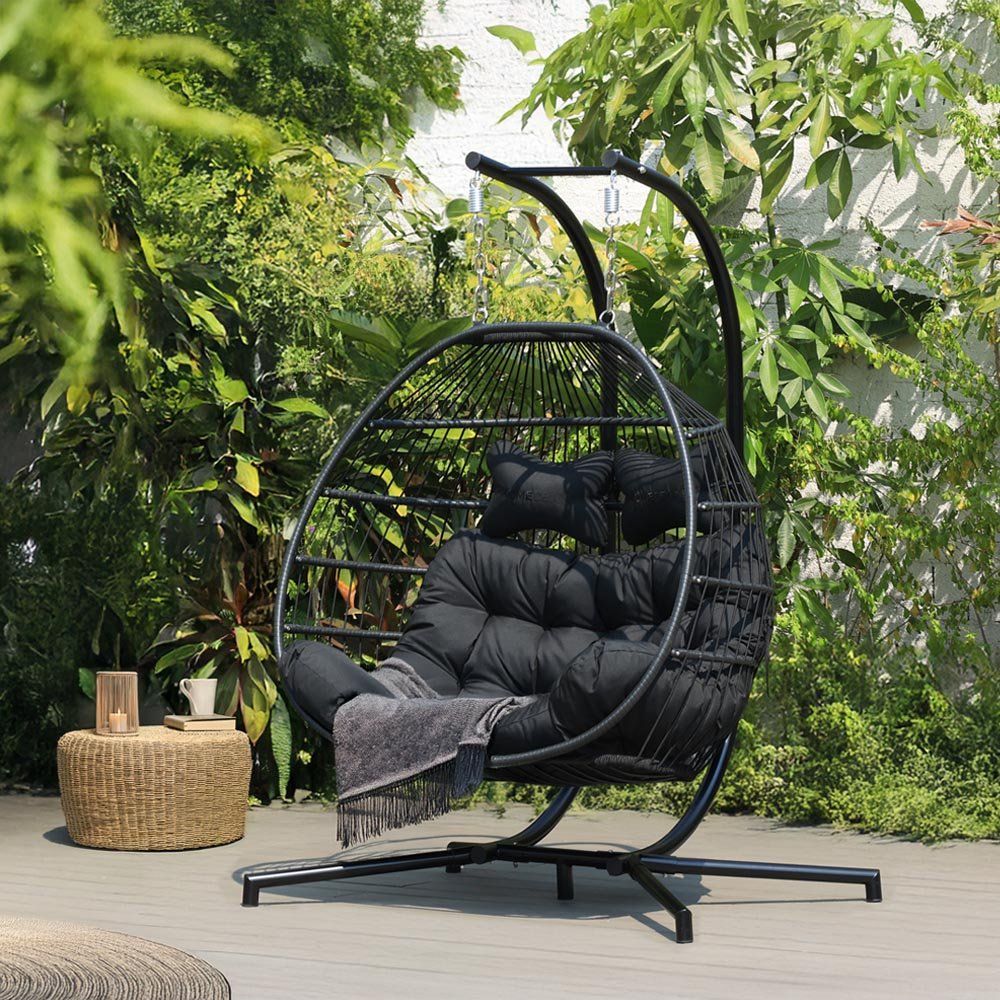 Poltrone pensili da giardino: Faltbare Hängesessel LUMA SCHWARZ - 2 Sitzer – Nuovo e nell'imballaggio originale da Wallenwil venduto da toesstal-vertrieb