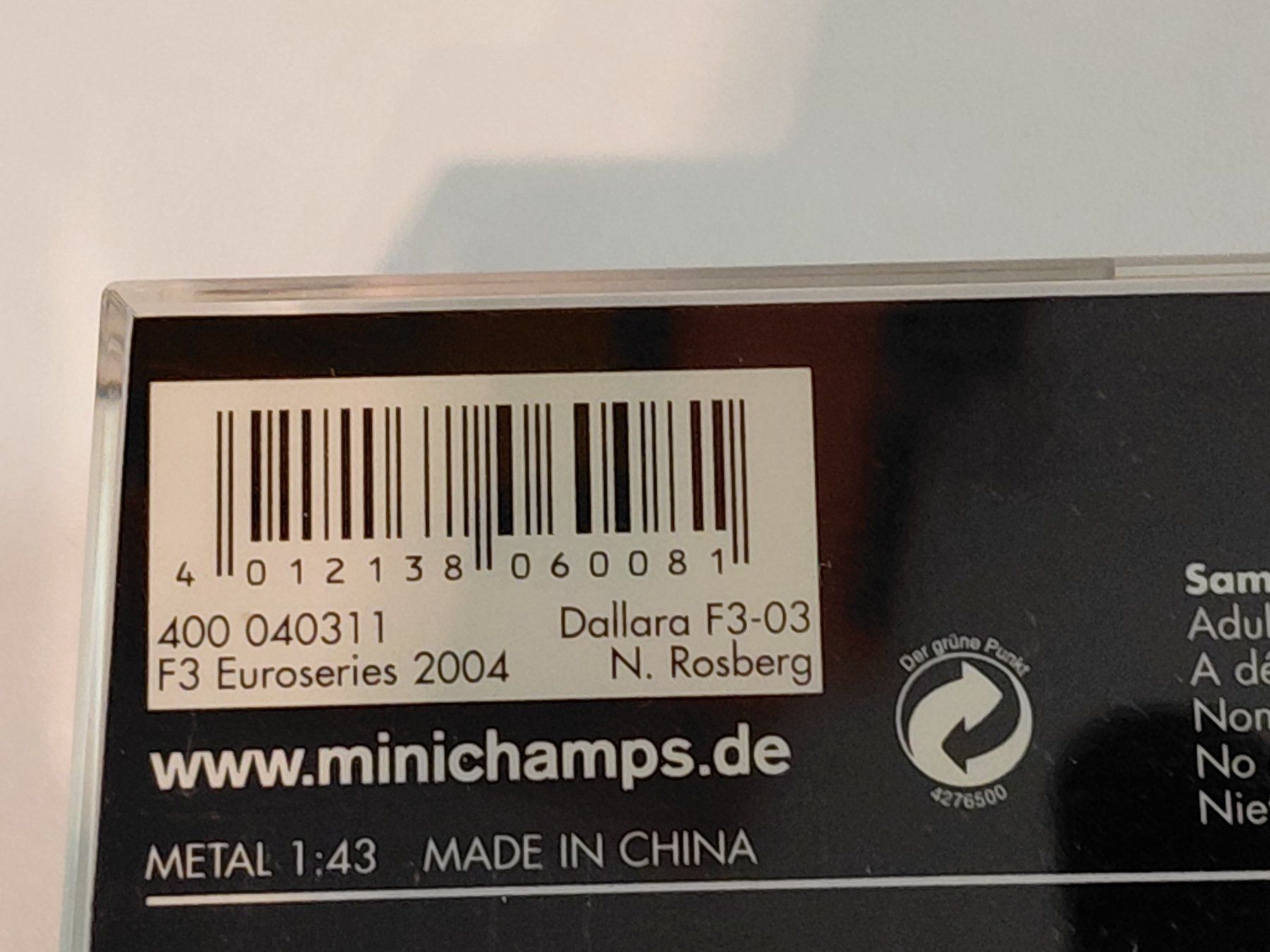 Minichamps Modellautos: OPEL Formel 3 – Gebraucht aus Bern von ascona43 1