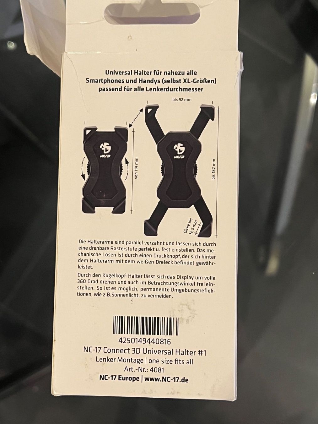 Staffe: Support universel pour smartphone NC-17 Connect 3D – Usato da St-Blaise venduto da Richy03 3