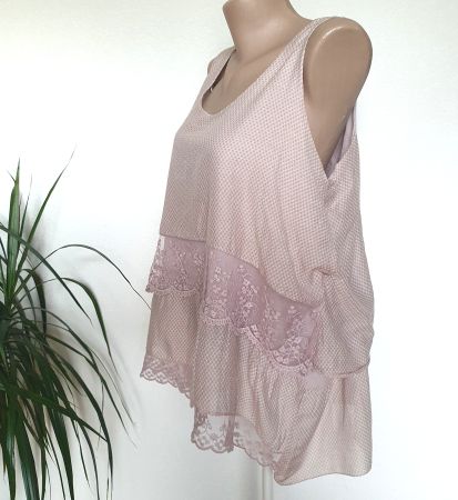 Blouse à dentelles partiellement en Soie– Gr. L