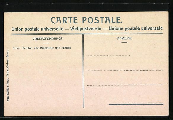 Cartoline postali: Thun, Berntor, alte Ringmauer und Schlos – Usato da Berlin venduto da bartko-reher 1