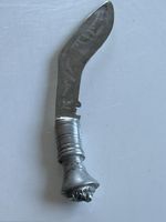 Kukri Messer mit Gravur Löwenkopf Griff Metall alt(S24)