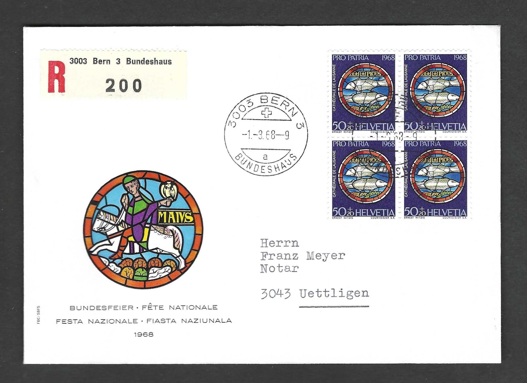 Alle Briefmarken: Pro Patria  Einschreiben – Gebraucht aus Koblenz von Markenhimmel