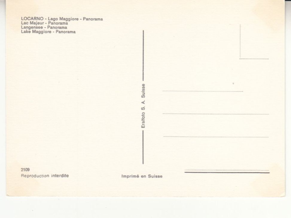 Cartoline postali: Locarno ca. 1970 – Usato da Bürglen TG venduto da StampGraf 1