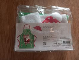 Weihnachts-Kinderschürze & Mütze Set, Neu! 🎅🏼🎄
