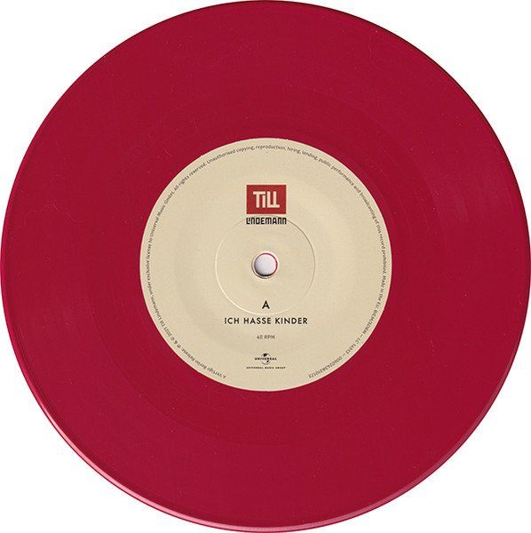 Dischi in vinile: Lindemann, Ich Hasse Kinder - 7" Single Red EU 2021 Neu – Nuovo e nell'imballaggio originale da Oberentfelden venduto da Musicud 2