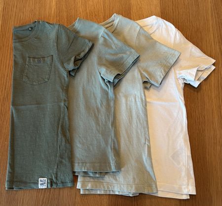 4er Set Jungen T-Shirt Uni Grösse 110/116