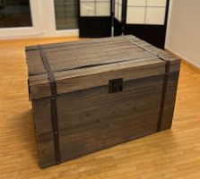 🇫🇷 Malle bois industriel 🇩🇪 Holzkiste Truhe vintage