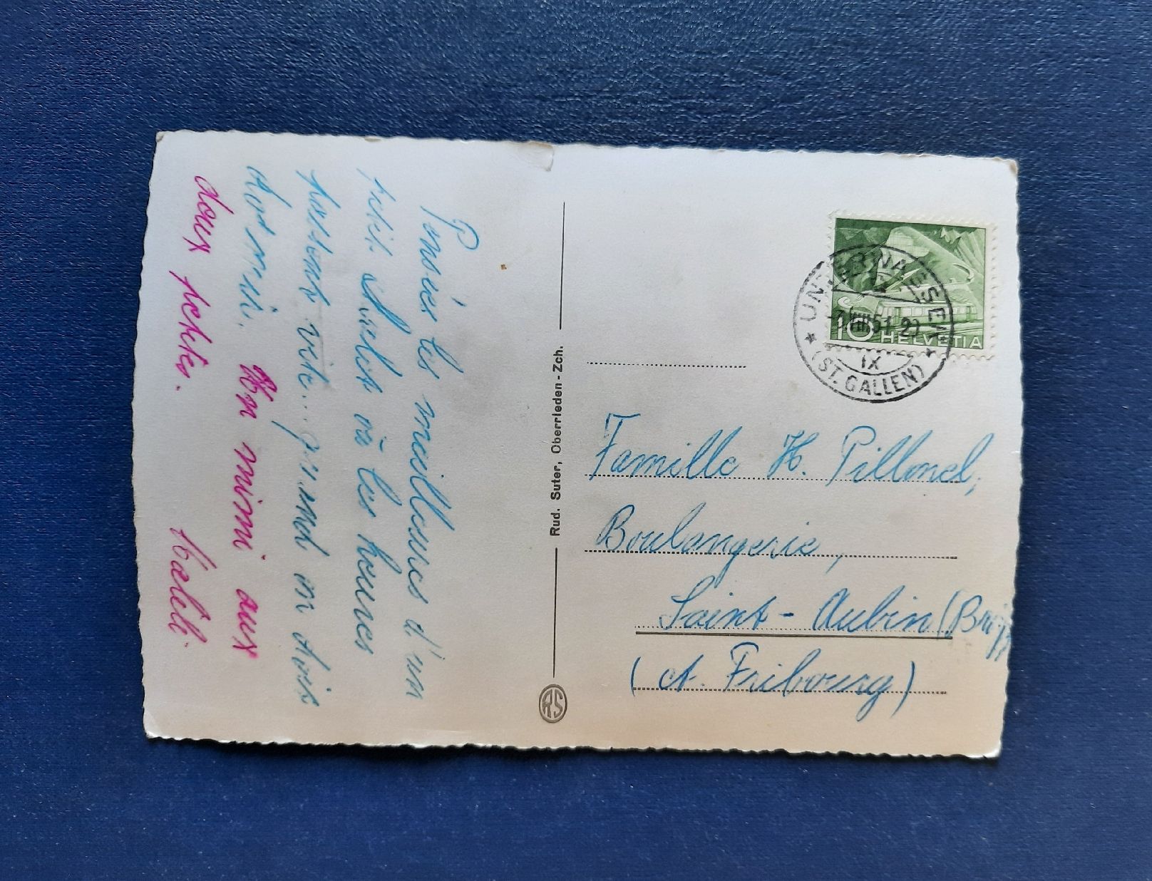 Cartoline postali: Ansichtskarte Unterwasser, gest. 1951 – Usato da Marly venduto da neu-adlerauge65 1