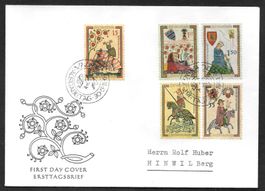 Liechtenstein FDC Serie 349 - 353 Minnesänger ET 30.5.1961