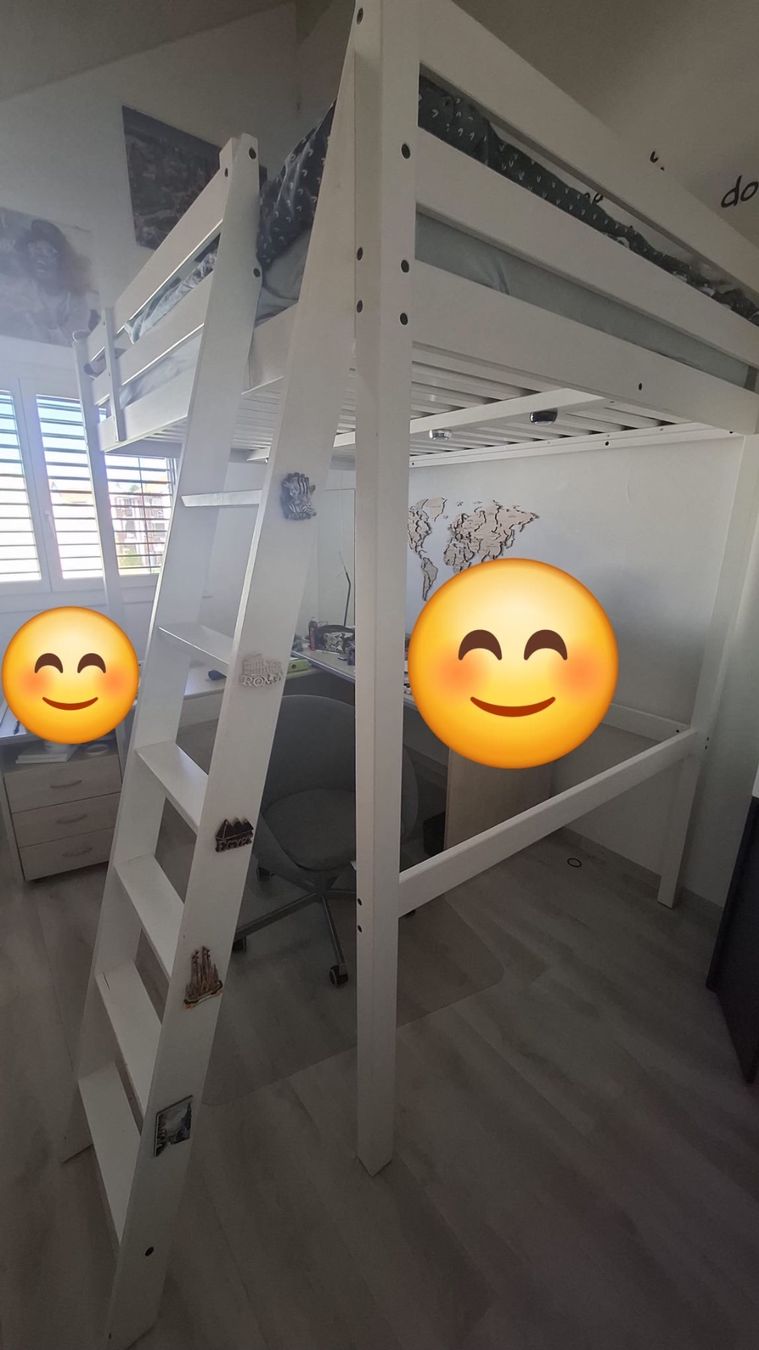 Betten: Lit mezzanine blanc, bon état – Gebraucht aus Lovens von Sined01 2