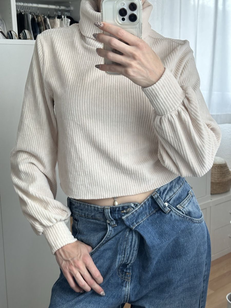 Maglioni & Felpe: Pullover GLAMOROUS Rollkragen Rippstrick Creme EUR 34 – Usato da Frauenfeld venduto da vanyllua