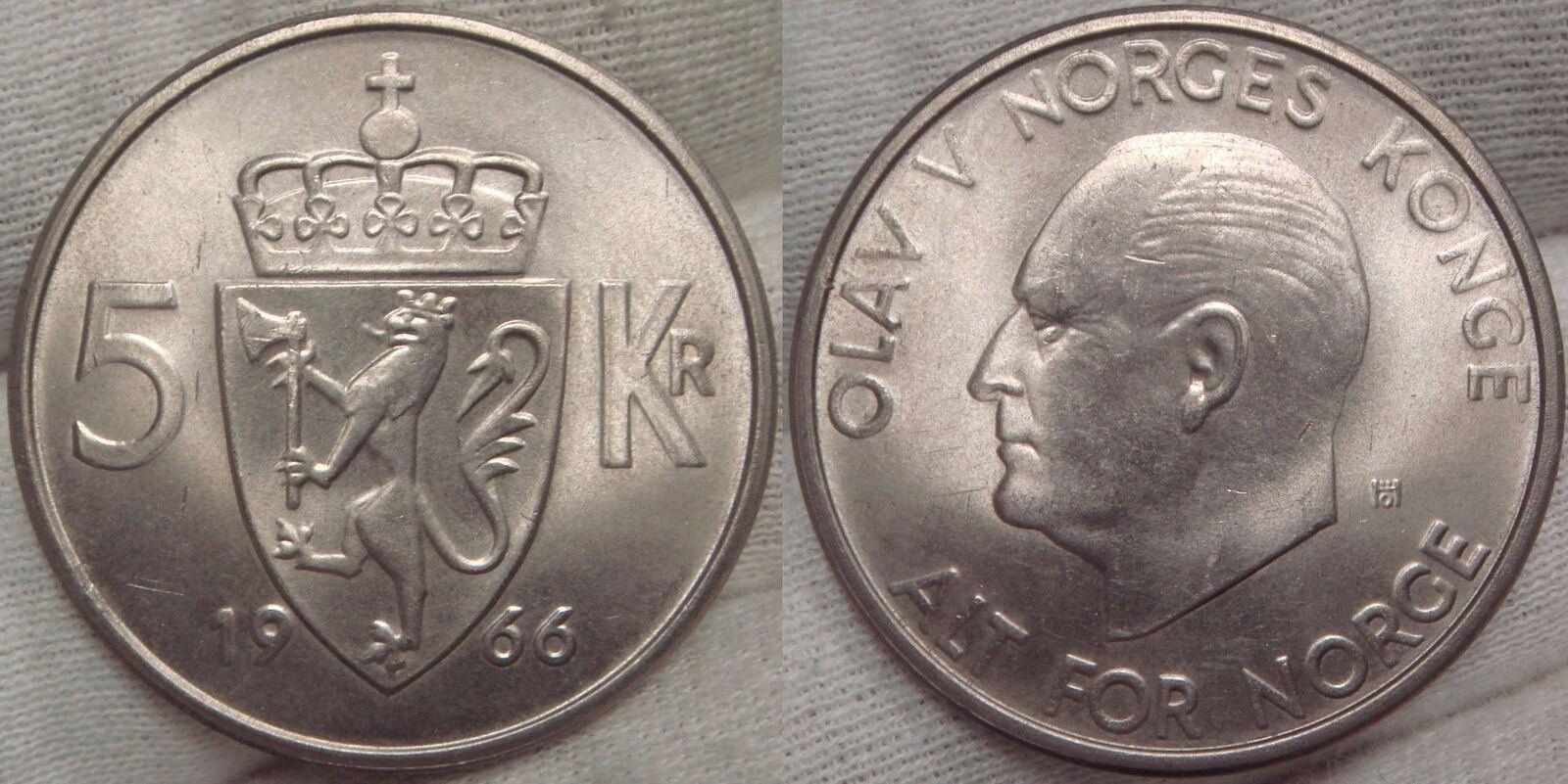 Tutti le monete: 5 Kronen Norwegen 1966 – Usato da Kriens venduto da TSCH1