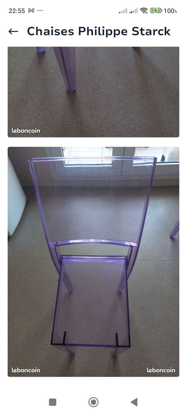 4 chaises La Marie - Philippe Starck – Violet translucide (Gebraucht ...