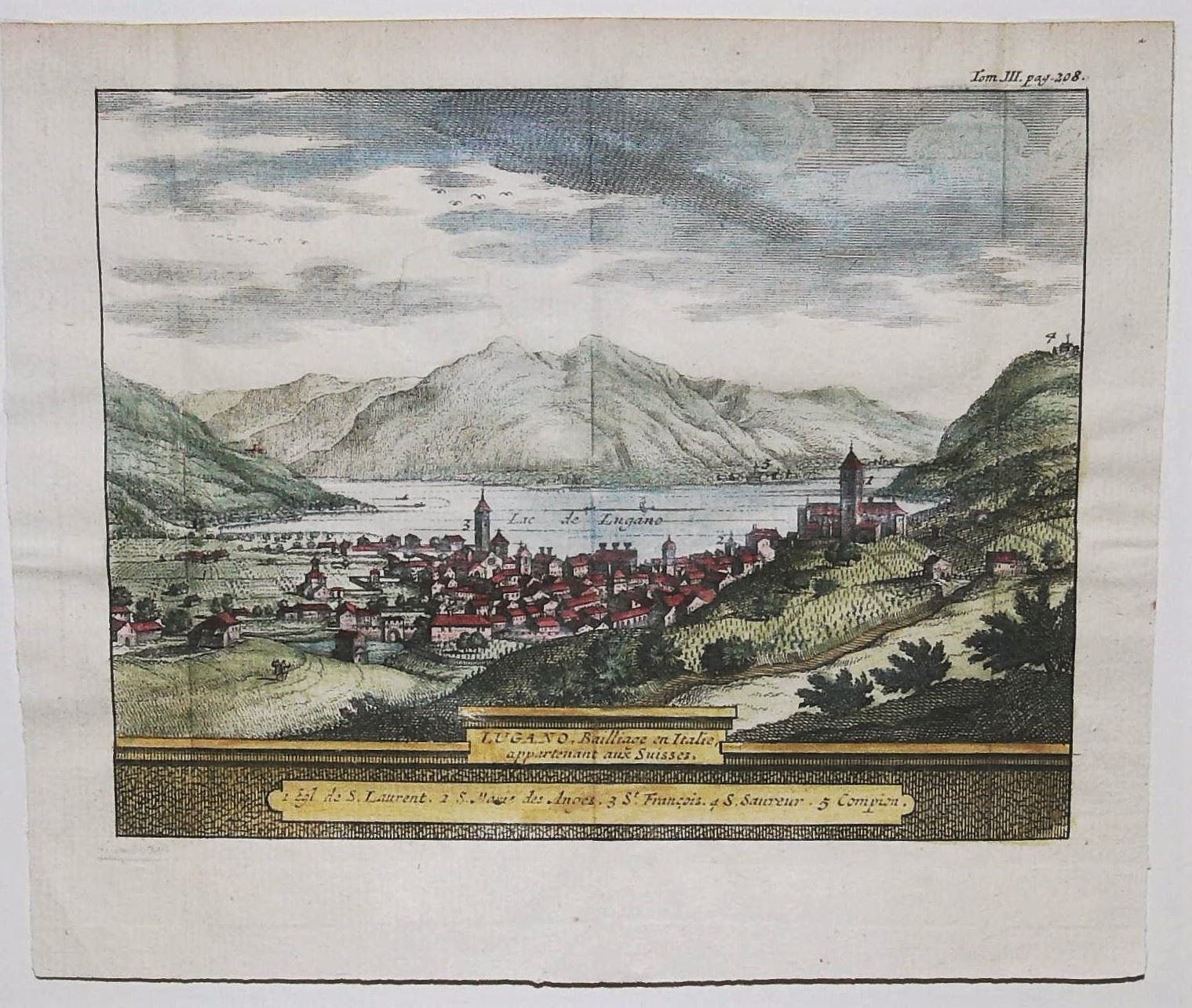 Incisioni: Lugano Originalkupferstich von 1714 – Usato da Rafz venduto da Helvet32