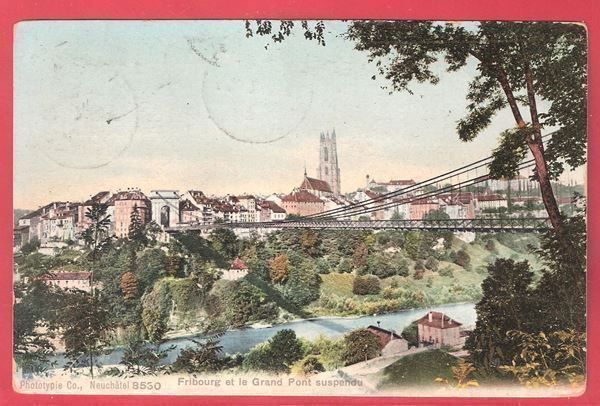 Cartoline postali: 13.7.1907 Fribourg Aushilfstempel Gr 43F – Usato da Zürich venduto da Hagliweg 1